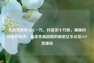 买抖音粉丝10元一万，抖音买十万粉，揭秘抖音粉丝经济，低成本高回报的秘密亿乐社区SUP货源站