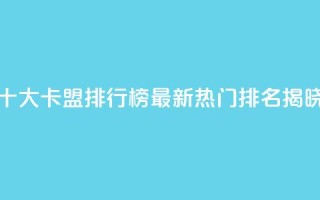 十大卡盟排行榜，最新热门排名揭晓
