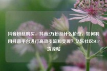 抖音粉丝购买，抖音2万粉丝什么价位，如何利用抖音平台进行高效引流和变现？亿乐社区SUP货源站