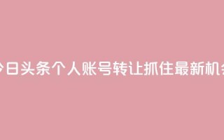 今日头条个人账号转让：抓住最新机会