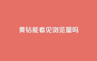 qq黄钻能看见浏览量吗 - QQ黄钻是否可以查看浏览量揭秘。