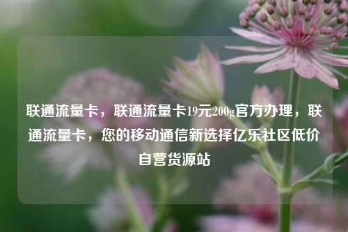 联通流量卡	，联通流量卡19元200g官方办理，联通流量卡，您的移动通信新选择亿乐社区低价自营货源站  第1张