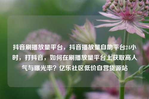 抖音刷播放量平台，抖音播放量自助平台24小时	，打抖音，如何在刷播放量平台上获取高人气与曝光率？亿乐社区低价自营货源站  第1张