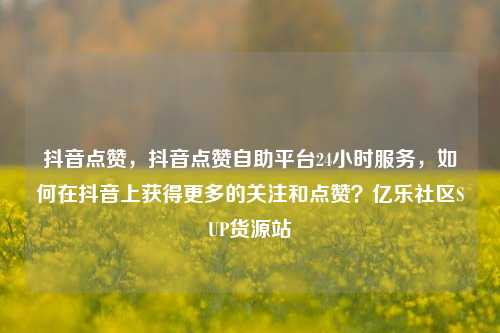 抖音点赞	，抖音点赞自助平台24小时服务，如何在抖音上获得更多的关注和点赞？亿乐社区SUP货源站  第1张